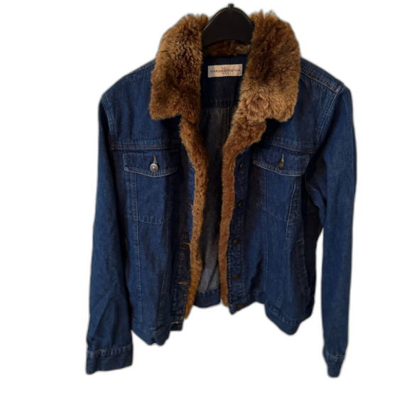 Marisa Christina | Vintage Fur Trim Denim Jean Jacket Size Large - Picture 12 of 12